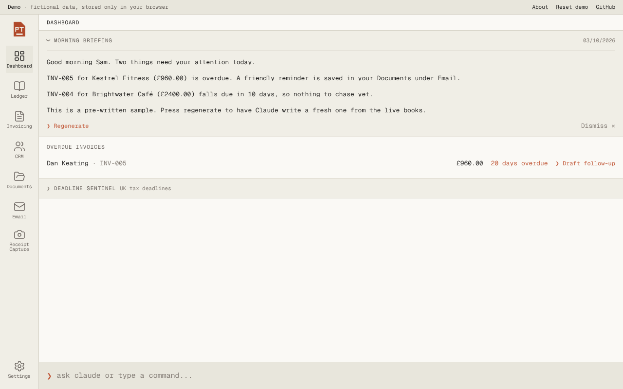 Paper Terminal dashboard
